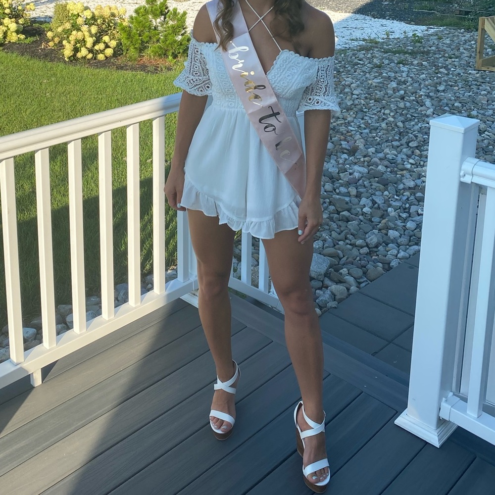 WHITE BACHELORETTE ROMPER - Picture 2 of 3